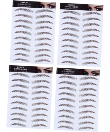 FRCOLOR 8 Pcs Eyebrow Stickers Black Makeup Eyebrow Transfer Tattoos Artificial Eyebrow 4d Make up Mold - Buy Online on GoSupps.com