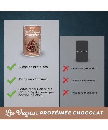  Eafit Eafit LA VEGAN PROTEIN - Chocolate/Hazelnut Flavor - 15 Shakers - 21g Protein - 11 Vitamins and Acerola - Source of Fiber - Lactose-Free - Gluten-Free - No Artificial Colors - No Preservatives - Buy Online on GoSupps.com