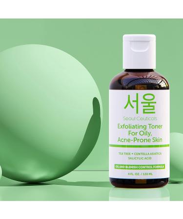 Korean Tea Tree Exfoliating Toner for Oily Acne Prone Skin | Centella Asiatica + Salicylic Acid | K Beauty Skincare 4oz - Buy Online on GoSupps.com