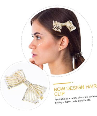 minkissy 1pc Hairpin Alligator Clip Bows Bridal Bow Rhinestone Headpiece Sparkly Hair Barrette Crystal Hair Clip Pearl Snap Clips Rhinestone Hair Bowknot Decor Alloy Bang Clip Wedding Miss - Buy Online on GoSupps.com