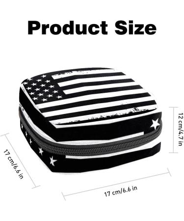 GIAPB Period Bag - Sanitary Napkin & Makeup Storage Pouch, Black American Flag Design | 1754 - Buy Online on GoSupps.com
