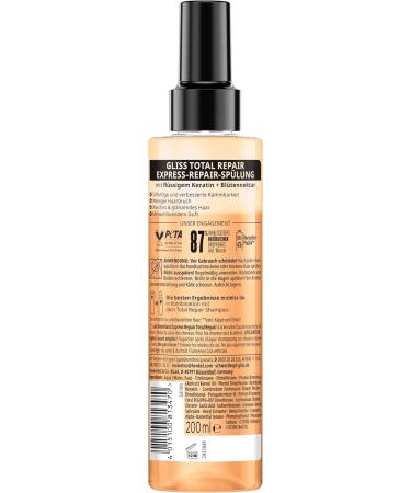 Gliss Express Total Repair Conditioner (200 ml) for immediate detangling and protection against hair breakage conditioner with thermal protection up to 230 C - Buy Online on GoSupps.com