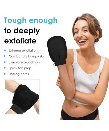 2x Black Peeling Gloves - Gentle & Effective Dead Skin Removal for Men & Women - Buy Online on GoSupps.com