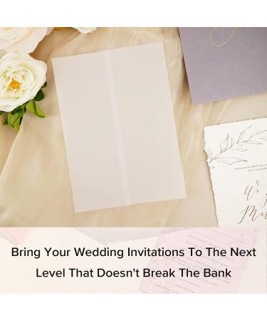 Puremigo 100 Pack Pre-Folded Vellum Jackets for 5x7 Invitations - Transparent 115GSM Wedding Wraps - Buy Online on GoSupps.com