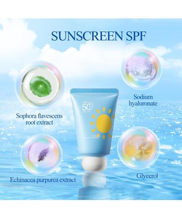 Trendyfave Sunscreen Spf 50 Face Moisturiser Sunscreen For Sensitive Skin Water Resistant & Non-Greasy Sunscreen Spf 50 UVA & UVB Protection Isolation Sunscreen With Hyaluronic Acid - Buy Online on GoSupps.com