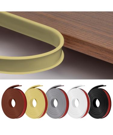flintronic 3m*18mm U-Shape Flexible Furniture Edge Banding Baby Safty Baby Edge Protector Self Adhesive TPE Wood Edging Tape DIY Furniture Edge Trim for Table Cabinet Furniture Restoration Beige 3m*18mm