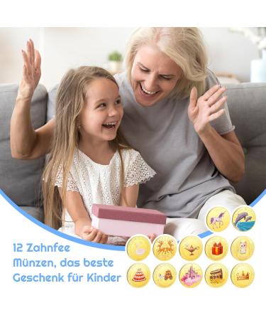 Halinuia 12-Piece Tooth Fairy Coins Set | Tooth Fairy Gifts for Kids | Commemorative Coins in Plastic Box | Perfect Lost Tooth Souvenirs - Buy Online on GoSupps.com