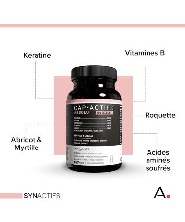 ARAGAN Intense Capactif + Absolute - Food Supplement Strengthening Hair and Nails Growth Vitality - Keratin Copper Zinc and Vitamins - 120 + 180 Capsules - 2 to 3 Months - Buy Online on GoSupps.com
