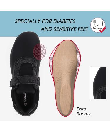 Ortho+rest Women's Diabetic Foot Pain-Free Work Shoes - Size 8, Black - Buy Online on GoSupps.com