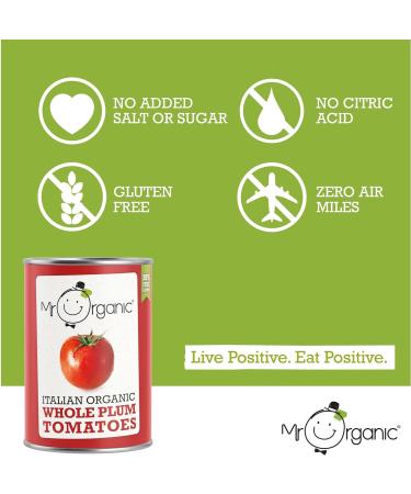 Mr Organic Italian Whole Plum Tomatoes 400g - Pack of 1 | Premium Quality Whole Plum Tomatoes - Buy Online on GoSupps.com