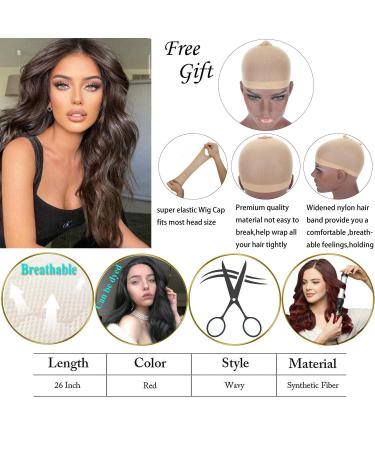 Buy 6# Dark Brown Lace Front Wig for Drag Queens & Women - High Temperature Synthetic Hair Natural Hairline 55.9 cm - Perfect for Parties & Weddings - Buy Online on GoSupps.com