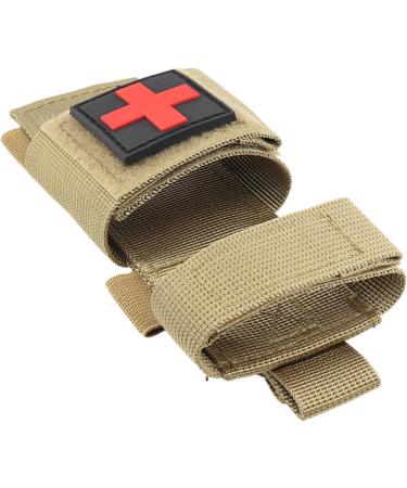 Yoncono Tactical Tourniquet Holder - Portable Military First Aid Storage Bag for Trauma Scissors (Khaki) - Buy Online on GoSupps.com
