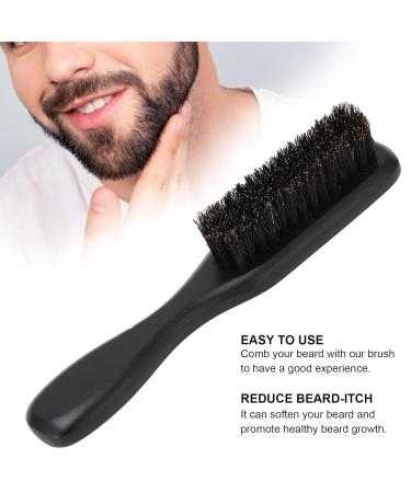 Beard Care Brush | Wooden Handle Beard Brush for Men | Black Bristles Hair Comb - Buy Online on GoSupps.com