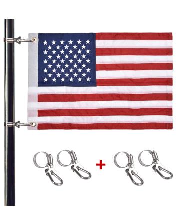 Universal Boat Flag Marine 12"x18" with 4 Boat Flag Pole Kits USA Flag with 50 Embroidered Stars American Boat Flag 12x18 Inch