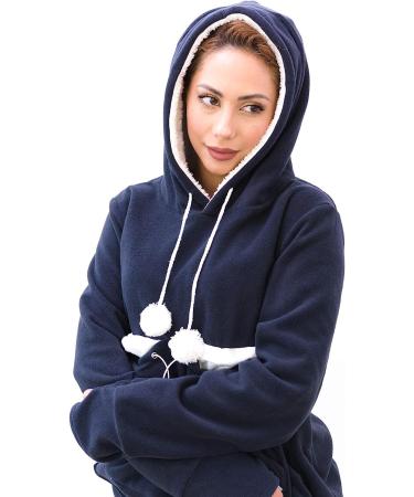 KangaKitty Cat Pouch Hoodie with Ears | Cat/Dog Sweatshirt (Medium, Blue) - Buy Online on GoSupps.com