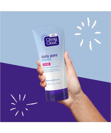 Clean & Clear Daily Pore Facial Cleanser 5.5 oz - Oil-Free Acne Face Wash for Smooth Skin - Suitable for Normal, Oily & Combination Skin - Buy Online on GoSupps.com