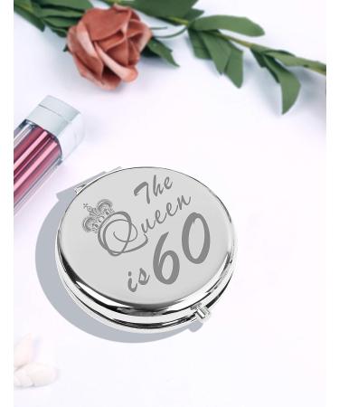 60th Birthday Silver Mirror and Makeup Bag Set for Women | Ideal 60th Years Birthday Gift Ideas - Buy Online on GoSupps.com
