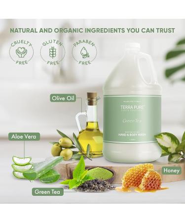 Terra Pure Green Tea Hotel Hand & Body Wash - 1 Gallon Refill for Dispensers | Green Tea & Lemongrass Scent - 128 Fl Oz - Buy Online on GoSupps.com