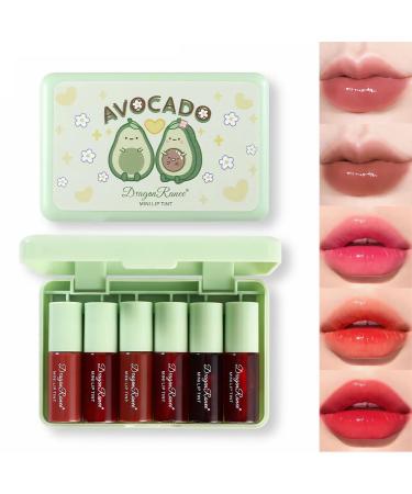 6 Colors Lip Tint Stain Set Mini Liquid Lipstick Long lasting Lip and Cheek Tint Transfer-Proof Lip Stain Korean Water Lip Tint Moisturizing Lip Gloss Waterproof Vivid Color Lip Makeup (Avocado) - Buy Online on GoSupps.com