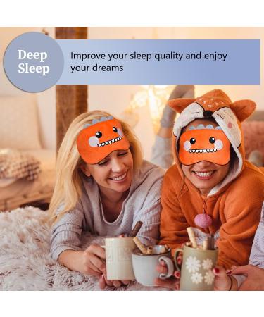 Buy Cute Cartoon Dinosaur Sleeping Mask - Soft Plush Eye Cover for Kids & Adults | Funny Travel Blindfold - Perfect Gift - Buy Online on GoSupps.com