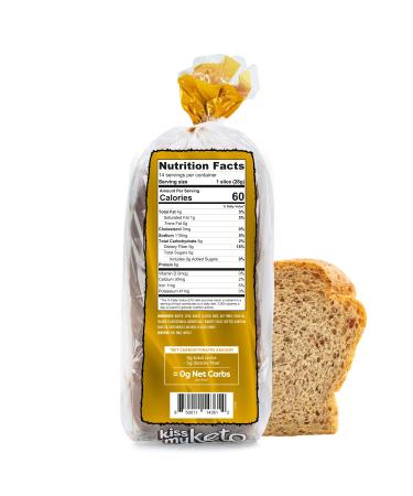 Kiss My Keto Golden Wheat Zero Carb Bread Loaf - Sugar Free, Low Calorie & High Protein - 14oz Pack of 1 - Buy Online on GoSupps.com