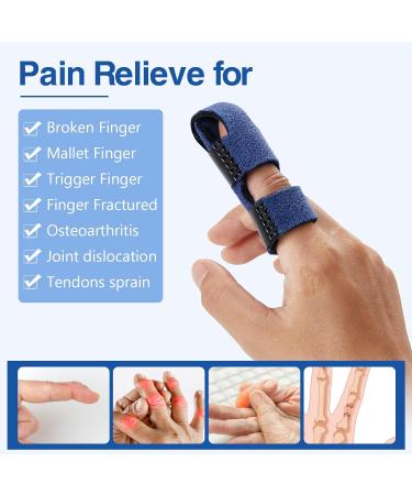 Echify Upgraded Finger Splints - 1Pc Full Coverage Finger Protector Mallet Finger Support Brace Trigger Finger Splint Finger Straightener for Arthritis & Broken Knuckle Immobilization Blue - Buy Online on GoSupps.com