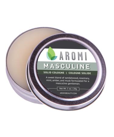 Aromi Solid Cologne | Sweet Musk Fragrance Vegan Cruelty-free Powdery Scent Wax-Based Travel Small Men's Gift Alcohol-free Concentrated (Masculine)