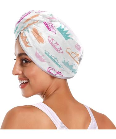 Princess Crown Dry Hair Cap - 2 Piece Quick Drying Towel Set with Button Headband | Super Absorbent & Soft for Effortless Hair Care - International Shipping Available - Buy Online on GoSupps.com