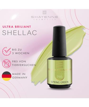 SHAYENNE Made in Germany Shellac Gel Nail Polish 15 ml for UV LED Lamp | 146 Spring Green | Gel Nail Polish for UV Nail Lamp | LED Nail Polish Gel Polish Nail Gel - Buy Online on GoSupps.com