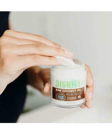 Dignity Coconuts Raw Organic Unrefined Coconut Oil - 4 fl oz Glass Jar - Buy Online on GoSupps.com