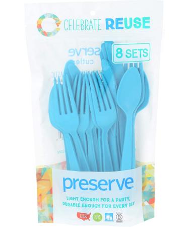 Preserve On-the-Go Cutlery Set, 24-Pack - Aqua | Eco-Friendly Kitchen Supplies - Buy Online on GoSupps.com