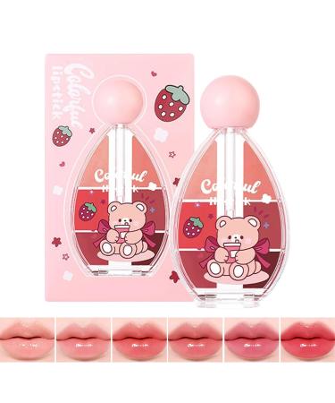 Palette De Couleurs Pour L vres Kit De Rouge L vres Brillant 6 Couleurs - Brillant Teint Hydratant et R sistant la Transpiration | Pour Filles Adolescentes Cosm tiques Maison