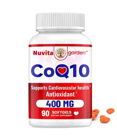 NoMiLu CoQ-10 Softgels 400 mg Coenzyme Q10 Vegetarian Support Heart Healthy Antioxidant