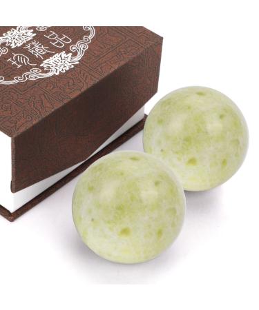 Baoding balls jade tool for hand shoulders neck back foot tissue muscle nodes yoga and myofascial relaxation (light green) light green