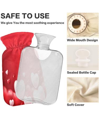 Buy Lovely Realistic Vector Heart Hot Water Bottle & Cover - Soft & Warm 2L for Winter Relief | Perfect for Bed Hand Neck & Shoulders - Buy Online on GoSupps.com