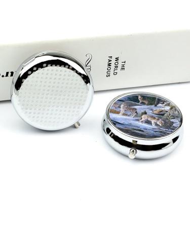 Small Round Travel Pill Case | Portable 3 Compartment Metal Pill Box for Daily Use & Travel - Buy Online on GoSupps.com