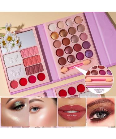 Professional Makeup Palette for Women Girls Complete Gift Kit 29 Colors Mixable Waterproof Matte Pearlescent Eyeshadow Lipstick Blush Contour - Buy Online on GoSupps.com