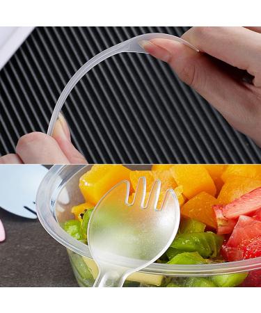 100PCS Eco-Friendly Small Disposable Spork | Durable Clear Plastic Sporks for School Lunch & Parties - Buy Online on GoSupps.com