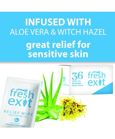 FreshExit Hemorrhoid Wipes 36ct - Witch Hazel & Flushable for Adults - Individually Wrapped & Discreet Pack - Buy Online on GoSupps.com