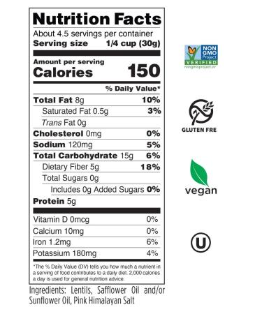 Seapoint Farms Mighty Lil Lentils Pink Himalayan Salt Crunchy Snack 5 oz (Pack of 3) | Vegan, Gluten-Free, Non-GMO, Kosher | Plant-Based Protein for Healthy Snacking - Buy Online on GoSupps.com