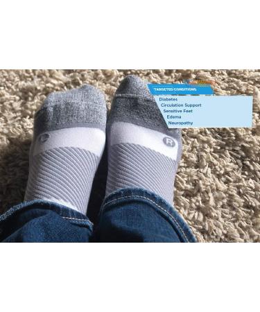 OrthoSleeve WC4 Diabetic and Neuropathy Wellness Socks - Medium, White (1 Pair) - Non-Binding, Improves Circulation, Helps with Edema - Buy Online on GoSupps.com