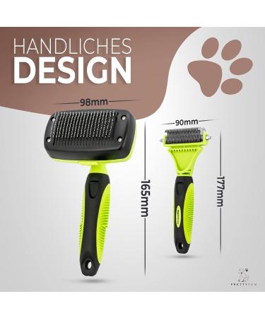 Prettypaw Professional Cat Brush Set - Optimal Care for Short & Long Hair | 100% Hygiene & Comfort with Rounded Massage Bristles - Buy Online on GoSupps.com