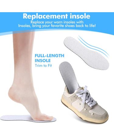 Buy WLLHYF 2 Pairs Ultra-Soft Breathable Shoe Insoles - Cut-to-Size Comfort Inserts for Men Women & Children - White & Gray - Buy Online on GoSupps.com