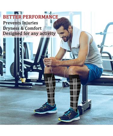 CHARKMING Compression Socks 8-Pair Set | 15-20 mmHg Support for Men & Women | Ideal for Athletic Running & Cycling | Large-X-Large | Black/Blue - Buy Online on GoSupps.com
