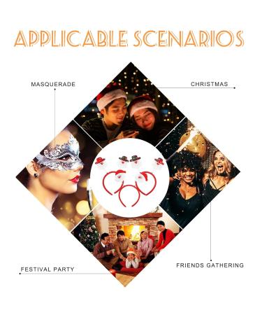 Shop Colorful Christmas Headbands - Santa Tree Antlers & Bear Gloves Set of 9 for Festive Cheer! - Buy Online on GoSupps.com