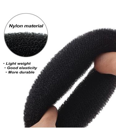 4 Pieces Dutt Pillow Set - Large Donut Hair Bun Maker & Updo Accessories for Girls (Black Brown Cream White) | International Shipping Available - Buy Online on GoSupps.com