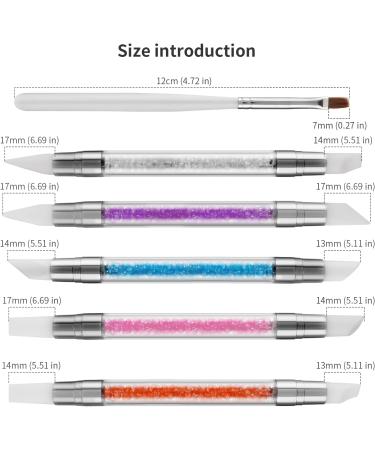 Cobee 5PCS Nail Art Acrylic Sculpture Pen Set with Gel Brush and Rhinestone Carving Pens - Silicone Head, Acrylic Handle, Rubber Tip - Buy Online on GoSupps.com