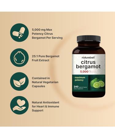 NatureBell Vitamin D3 5 000iu with K2 MK-7 100mcg Softgels & Citrus Bergamot Veggie Capsules 5 000 mg Equivalent Bundle Pack | Bioavailable Virgin Coconut Oil Softgels | High Antioxidant Level - Buy Online on GoSupps.com