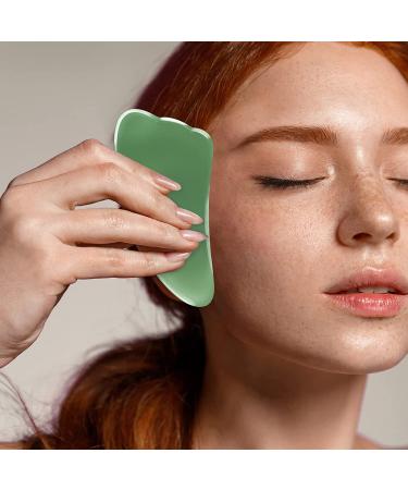 4 Pcs Green Guasha Massage Tool for SPA Acupuncture Therapy - Facial Gua Sha Board for Trigger Point Treatment - Buy Online on GoSupps.com