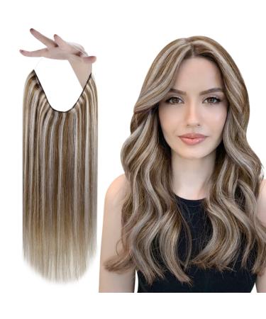 Vivien Wire Extensions real hair light brown extensions wire hair extension brown highlight blonde extensions real hair with wire 35cm 50g #p8/60 35cm 3-1 wire p #8/60 - Buy Online on GoSupps.com